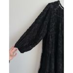 ZARA  Black Textured Babydoll Dress Sheer Swing Mini Boho Whimsigoth Women's XXL Photo 4