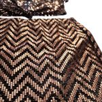 Chic Zigzag Patterned 2pc Skirt Set Black and Gold Dress Size M Photo 3