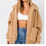 I am gia I. AM. GIA Pixie full zip Sherpa Teddy Bear Jacket in Caramel color. XS Photo 3