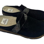 Earth Origins Clogs 7 Shoes Black Suede Leather Sherpa Lined Warm & Cozy Photo 0