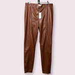 Jason Wu Vegan Leather Cognac Skinny Pants Large Photo 9