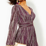 Lilly Pulitzer NWT  Riza Long Sleeved Romper 
in ‘Mulberry’ Photo 0