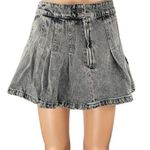 Pacific Republic Black Pleated High Waist Mini Denim A Photo 0