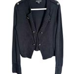INC International Concepts Women’s Sz L Black Long Sleeve Military Cardigan Size L Photo 0