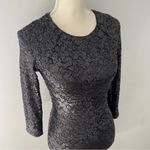 Alice + Olivia Black Sequin Bodycon Stretchy Mini Cocktail Dress Size 4 Photo 3