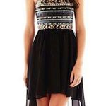 Charlotte Russe Black Gold Sequin Strapless High Low Dress Size Medium Photo 9
