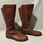 Born Amila Tall Studded Brown Leather Zip Boots Size 8M Photo 0