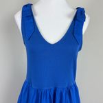 J.Crew ‎ Bow Strap Knot Mich Grotto Blue Midi Dress Size Medium Photo 4