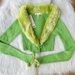 Urban Outfitters green furry cropped cardigan, brand new with tags Photo 1