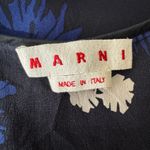 MARNI Silk Crepe Sleeveless Floral V Neck Blue Blouse Size 6 EU 42 Photo 5