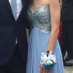 Light Blue Strapless Prom Dress Size 2 Photo 2
