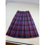 Oscar de la Renta Vintage Plaid Wool Pleated Midi Skirt - Size 13 14 Photo 1