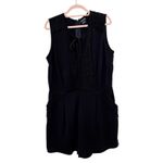 City Chic  Sleeveless Lace Tie Front Romper Black Size 16 Casual Chic‎ Romantic Photo 1