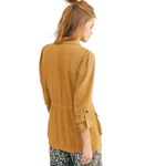 Free People Medium Jacket Charly Blazer Beige Tan Linen Button Cinched 1090 Photo 5
