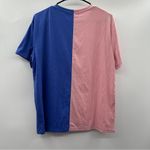 Romwe  Pink & Blue Divided Colorblock California 21‎ Graphic Short Sleeve Shirt S Photo 1