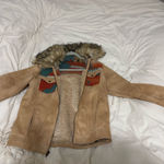 Tasha Polizzi Native American Suede Coat Brown Photo 1