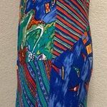 carole little Sport Petites Vintage 80s White Graphic Skirt Button Dress Photo 1