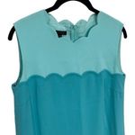 Escada Blue Crepe Scallop Trim Sheath Dress Old Money Special Occasion EU38 US M Size M Photo 0