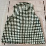 J.Jill  Top Cotton Silk Tie Front Sleeveless Blouse Moss Green Check Plaid Xs Photo 3