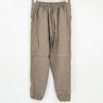 Iximo Womens Beachy Lounge Lagenlook Tapered Leg 100% Linen Pants Size S Khaki Brown Photo 10