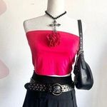 H&M Red Coquette Tube Top, Y2K, Romantic, Soft Girl, Indie, Vintage, Feminine, Small Photo 0