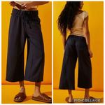 Free People Beach Cropped Wide Leg Terry Pants Celestial Indigo Blue XS Photo 1