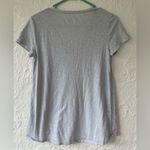 Lilly Pulitzer  Womens Top 100% Pima Cotton V-Neck Tee Gray Short Sleeve S Photo 4