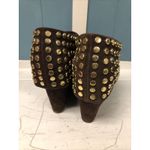 Matiko Brown Suede Studded Booties Anthropologie‎ SZ 7.5 Boots Funky Chocolate Photo 3