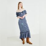 Free People  Bali Santa Cruz Maxi Embroidered Floral Dress S Photo 8