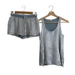 Pj Harlow  silver satin Pajama set Laura and Mikel Photo 1