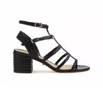 Schutz  Rosalia black strappy braided block heel sandal women’s shoe size 9 B Photo 1