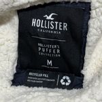 Hollister Women's Size Medium Puffer Jacket Sherpa Lined Hooded Navy Blue Photo 2