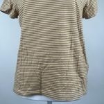 Madewell  Short Sleeve Crew Neck Striped T-shirt Size Small Tan & Pink Photo 2
