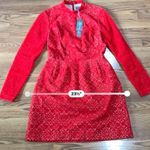 LELA ROSE red Velvet Broderie Anglaise Mini Dress size 6 Photo 5