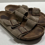Birkenstock  Arizona Sandals Shoes Womens Size 7 38 Taupe Suede Two Strap Photo 0