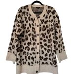 J.Crew  Animal Print Oversized Cardigan Sweater Jacket Womens Medium Merino Photo 1