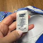 Lands' End  Womens Blue Floral Gingham Strapless Tankini Swim Top Size 2 NEW Photo 5