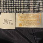 Pendleton VINTAGE Size 6 Wool Plaid Tartan Midi Skirt USA Blue Tan A-line Photo 6