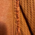 Wonderly Burnt Orange Waffle Knit Sweater Sweatshirt with Texture Photo 2