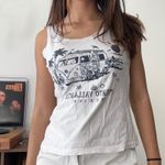 Puerto Vallarta Mexico Tank Top White Beach VW Bus Graphic Surf Palm Tree Size L Photo 1