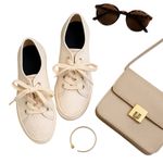 Tommy Hilfiger Toni Monogram Canvas Sneakers White Lace-Up Low Top 8.5M in GUC Photo 1