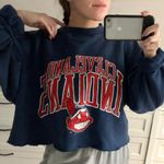 Vintage Cleveland Indians Hoodie Cropped Blue Size XL Photo 0