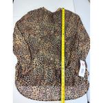 Liz Claiborne Lizsport Leopard Print Button Up Tunic Top Blouse Animal Print Shirt Small Photo 3