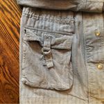 Free People Women’s Denim Full Zip Button Down Peacoat Multi-Pocket Jacket Sz 12 Photo 5