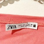 ZARA  Large Pink Puff Sleeve Short Sleeve Crewneck Top Photo 2