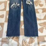 RE/DONE High Rise Ankle Crop Distressed Raw Hem Blue Jeans Size 23 Photo 8