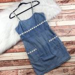 Vintage 1990’s Y2K‎ daisy embroidered denim dress Size L Photo 0