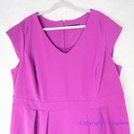 Enlo Pleated Tailored Crepe Berry Pink Fuchsia, women size 18W Purple Photo 3
