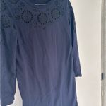 Boden Embroidered Navy Blue Sweatshirt Material Dress Size 2 Photo 5