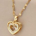 Graduation Gift 🎓 Golden Love Heart Pendant Necklace, Simple Necklace Gold Photo 0